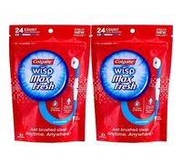 Colgate Max Fresh Wisp Disposable Mini Toothbrush Peppermint - 24 Count 2-Pack