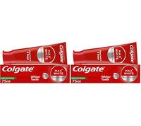 Colgate Max White Clinical Purifying Power Toothpaste 75ml - Hydrogen Peroxide Teeth whitening Toothpaste - Whiter Teeth in 5 Days - Deeply whitens Stains* - Enamel Safe for Daily use (Pack of 2)
