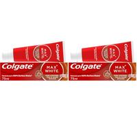 Colgate Max White for Coffee, Tea & Wine Teeth Whitening Toothpaste 75ml, Removes Up to 100% of Surface Stains, Protects Enamel from Tannins, Helps Prevent Future Discolouration, Enamel Safe