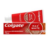 Colgate Max White for Coffee, Tea & Wine Teeth Whitening Toothpaste 75ml, Removes Up to 100% of Surface Stains, Protects Enamel from Tannins, Helps Prevent Future Discolouration, Enamel Safe