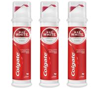 Colgate Max White Luminous Teeth Whitening Toothpaste 100ml Pump Pack of 3 (300ml Total) Advanced Enamel Safe Fluoride Formula for Stain Removal and Breath Freshening Luminous Shine White Teeth Kit