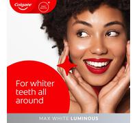 Colgate Max White Luminous Teeth Whitening Toothpaste 125ml, Removes Up to 100% of Surface Stains, Thoroughly Cleans All Around, Helps Prevent Future