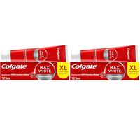 Colgate Max White Luminous Teeth Whitening Toothpaste 125ml, Removes Up to 100% of Surface Stains, Thoroughly Cleans All Around, Helps Prevent Future Discolouration, Enamel Safe for Daily Use