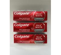 Colgate Max White Luminous Toothpaste - 3 X 75 ml - Whiter Teeth And Enamel Safe