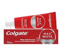 Colgate Max White Luminous Toothpaste 75ml - Teeth whitening Toothpaste - Clinically Proven Formula - Removes up to 100% of Surface Stains - SmartFoam System Cleans All Around Your Teeth