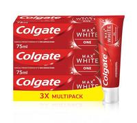 Colgate Max White One Toothpaste 3 X 75ml - Teeth Whitening Toothpaste - Clinically Proven Formula - Removes up to 100% of Surface Stains - Contains Whitening Accelerators - 1 Shade Whiter in 1 Week
