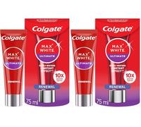 Colgate Max White Ultimate Renewal Whitening Toothpaste 75ml - 10X Whiter Teeth - Instant Teeth Whitening Toothpaste - Deeply Whitens - Helps Prevent Future Stains - Enamel Safe for Daily Use