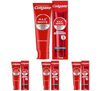 Colgate Max White Ultra Freshness Pearls Whitening Toothpaste 75ml - Deeply whitens in just 3 Days - Removes deep-Set Stains - Warming Sensation and Rich Foam - Enamel Safe for Daily use (Pack of 4)