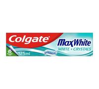 Colgate Max White White + Crystals Toothpaste 125ml - teeth whitening toothpaste - restores natural whiteness - 10x longer lasting cooling than regular fluoride toothpaste - fights cavities