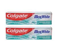 Colgate Max White Whitening Toothpaste 2 x 100ml - Removes Stains for Whiter, Brighter Teeth | Fresh Mint Fluoride Toothpaste Double Pack