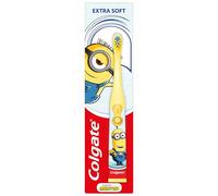 Colgate Minions Kids Toothbrush, Battery-Powered Toothbrush for Kids with Extra Soft Bristles, Yellow Toothbrush for Ages 3 and Up, Includes 1 AA Battery, 1 Pack