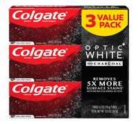 Colgate Optic White with Charcoal Whitening Toothpaste Cool Mint Flavor Safely Removes Surface Stains Enamel-Safe for Daily Use Teeth Whiteni