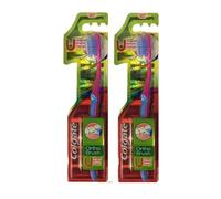 Colgate Ortho Brush Slim Soft Toothbrush 100% Whole Mouth Cleaner Cheek & Tongune Cleaner Shaped Bristle Design Pack Of 4Pc, Manual, Adult, Pink