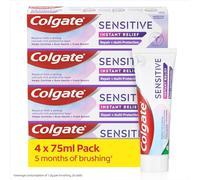 Colgate Sensitive Instant Relief Repair + Multi-Protection Toothpaste 4x 75ml Multipack-fluoride toothpaste-instant sensitivity relief-cavity protection + gum health - repairs sensitive areas of teeth