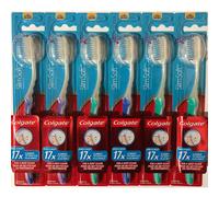 Colgate Slim Soft Gliding Tips Toothbrush - Extra Soft, Compact Head, Pack of 6 (731066)
