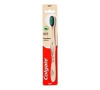 Colgate Spazzolino Bamboo, Manico Naturale e Setole al Carbone, 1 Pezzo | Spazzolino manuale ecologico, Manico in bambù biodegradabile e setole al carbone, Con imballaggio in cartone riciclabile