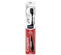 Colgate Toothbrush 360° Activated Carbon, Medium, 1 Piece - Manual Toothbrush Cleans Teeth, Tongue, Cheeks and Gums with Medium Hard Bristles Black
