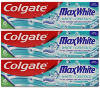 Colgate Toothpaste Max White Crystals 75ml | Whitening | Fluoride | Fresh X 3