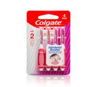 Colgate Total Interdental Manual Brush For Adult, Improved Mouth Health, Red , (Size - 2Mm For Small Spaces Between Teeth, Pack Of 4)
