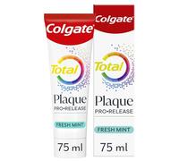 Colgate Total Plaque Pro-Release Fresh Mint Toothpaste 75ml, dental plaque remover toothpaste, neutralises the harmful effect of bacterial plaque, dissolves and lifts away gum-harming plaque
