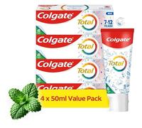 Colgate Total Toothpaste for Kids 7-12 Years - 4 Pack 50ml tubes - Whole mouth protection - Mild mint flavour - Fluoride toothpaste