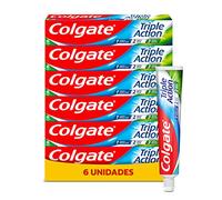 Colgate Triple Action Fluorescent Toothpaste, Whiter Teeth, Fresh Food, Pack of 6 x 75 ml