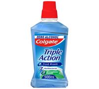 Colgate Triple Action Mouthwash 500ml, Helps to Fight Bad Breath, Effectively Reduces Bacteria, Fluoride Mouthwash, Strengthens Enamel, Fresher Smile