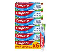 Colgate Triple Action Toothpaste Pack of 6 x 75ml Fluorinated Toothpaste for Tooth Decay Helps Keep Teeth White Freshens Breath for the Whole Family