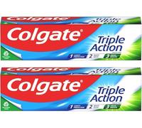 Colgate Triple Action Toothpaste Original Mint (75MLx 2 Pack) - Whiter Teeth,Cavity Protection, Fresh Breath - Daily Fluoride Toothpaste for Complete Oral Care TBL PRO