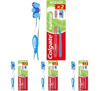 Colgate Twister Fresh Medium Manual Toothbrush 2pk, multidimensional Cleaning, removes Odour-Causing Bacteria, Cleans in Between Teeth and Along the gumline, Cleans deep for Fresher Breath.