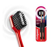 Colgate Visible White O2 Manual Toothbrush for adults- 2 Pcs, Helps prevent Bad Breath, Cavities, Enamel & Gum Problems.