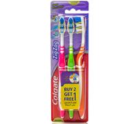 Colgate Zig Zag Medium Manual Toothbrush - Multi Angle Cross Bristles with Flexible Neck for Gum Comfort - 3 Count (Pack of 1)