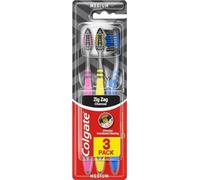 Colgate Zigzag Medium Bristles Manual Toothbrush (3-Pack)