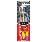 Colgate Zigzag Medium Bristles Manual Toothbrush (3-Pack)