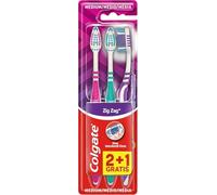 Colgate Zigzag Medium Toothbrush - 3 Pack of Assorted Colors - Antibacterial Bristles for Deep Cleaning - Medium Bristles for Effective Plaque Removal - Comfortable Ergonomic Handle