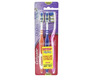 Colgate Zigzag Toothbrush, 3 Count (Pack of 1)