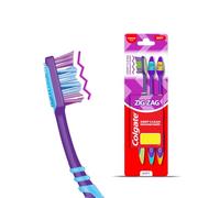 Colgate ZigZag Toothbrush Set of 3 | Soft Bristles | Deep Clean (Multicolor)