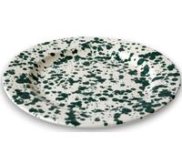 Colì, 19 cm Turquoise Flat Plate 6 Pieces, Dishes Set 6 People, Colored Dishes Service, Hand Painted, Mottled Turquoise Design, Table Service for 6 People
