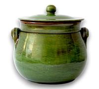 Colì Bombata Saucepan Terracotta with Lid 16 x 16 x 20 cm Maioli and Terrecotte since 1650 Green
