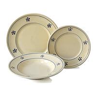Colì Dinner Service for 12 People Dinner Service for 6 People, Hand Painted Colored Dinner Service with Star Design Table Service for 6 People