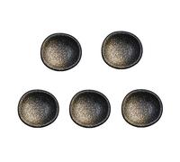 Colias Wing 3.5 Inch Retro Style Black & White Stylish Design Multipurpose Porcelain Side Dish Bowl Seasoning Dishes Soy Dipping Sauce Dishes Set of 5