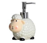Colias Wing Ceramic Cartoon Sheep Soap Dispenser, Plastic Pump, Refillable Lotion Soap Bottle, Hand Soap Dispenser