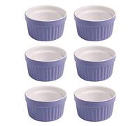 Colias Wing Lines Design Porcelain Ramekin Bowls Souffle Dishes Creme Brulee Dishes Baking Dishes(Set of 6)