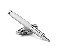 Colibri Ascari Rollerball Pen, Brushed Steel and Chrome Accents, Elegant Ballpoint Pen with Spring Clip, Comes in a Beautiful Gift Box, Gift for Men and Women
