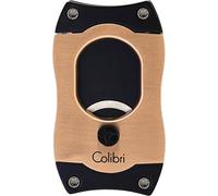Colibri Cigar Cutter S-Cut II Rose Gold/Black - 26 mm Double Cut - Ring Size 66 - Closure Button - Stainless Steel Blades - Ergonomic Design