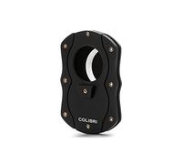 Colibri Cut Double Guillotine Cigar Cutter - Black - Spring Loaded Release - Up-to 62 Ring Gauge Cigars - Ergonomic Design - Includes Gift-Box