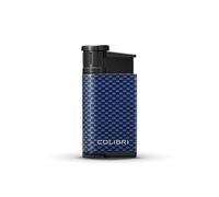 Colibri Evo Single Jet Lighter - Windproof Refillable Butane Gas Lighter - Large Fuel tank and Flame Adjuster Wheel - Easy Read Fuel Window - Metal Body With Carbon-Fibre Look - Shipped Without Gas