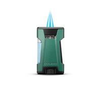 Colibri Rebel Jet Lighter - Double Flame Windproof Lighter - Butane Gas Refillable (for Safety Not Included) - Large Flame Adjuster Wheel - Large Fuel Tank - Easy Read Fuel Window - Elegant Gift Box