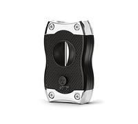 Colibri SV-Cut Cigar Cutter| Black with Chrome Accents |Spring Loaded Release | Deep 7mm V Cut and up-to 3mm Straight Cut | Up-to 68 Ring Gauge Cigars | Ergonomic Design