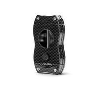 Colibri V-Cut Cigar Cutter| Black Carbon Fibre Print |Spring Loaded Release | Deep 7mm V Cut | Up-to 60+ Ring Gauge Cigars | Ergonomic Design